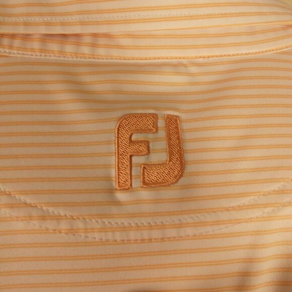 FootJoy FJ golf polo shirt mens 2XL XXL peach stripe performance short sleeve - Picture 3 of 10